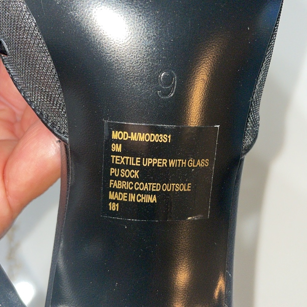 Steve Madden Black Mod Crystal Embellished Mule | 9M - Picture 6 of 6